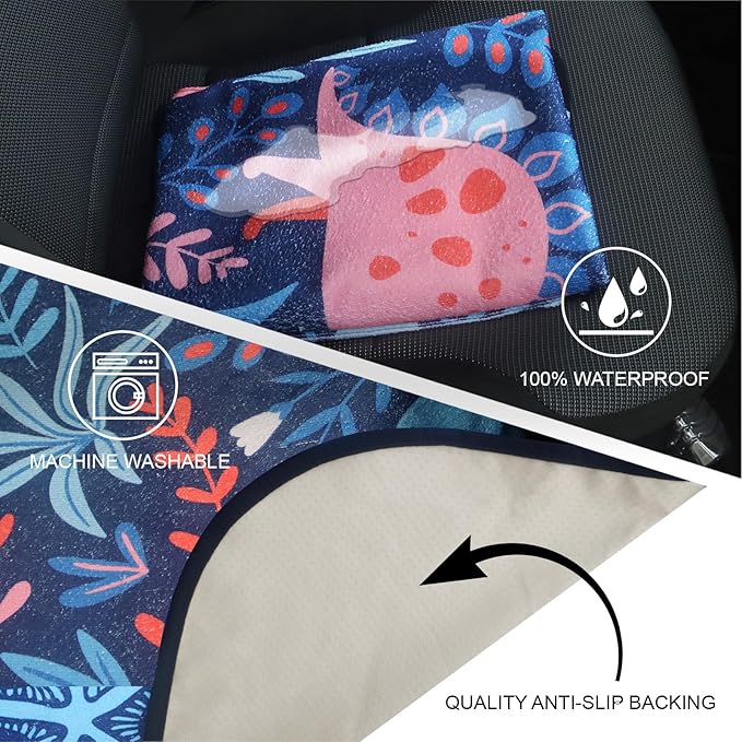 nbnhxnff Sweat Towel Car Seat Cover Protector Rear Seats for Gym Workout, Running, Swimming, Beach and Hiking, Waterproof Universal Seat Cover for Car, Trucks, Van & SUV (Dinosaur, 1pcs Rear Seat)