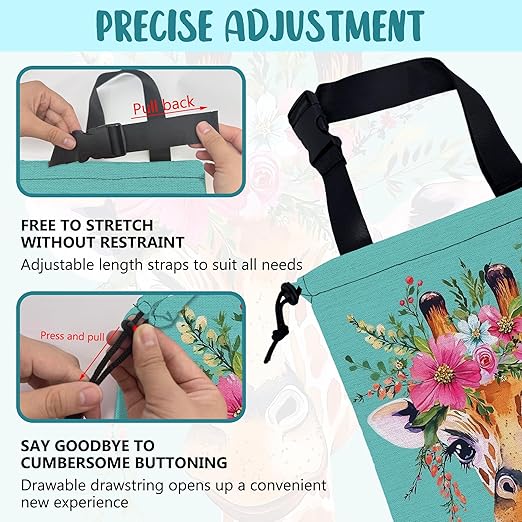 KXWQTRDD Car Trash Bag Watercolor Giraffe and Floral Hanging Drawstring Car Organizer and Storage Bag with Adjustable Buckle Canvas Garbage Bin for Back Seat or Hanging Headrest Car Decor