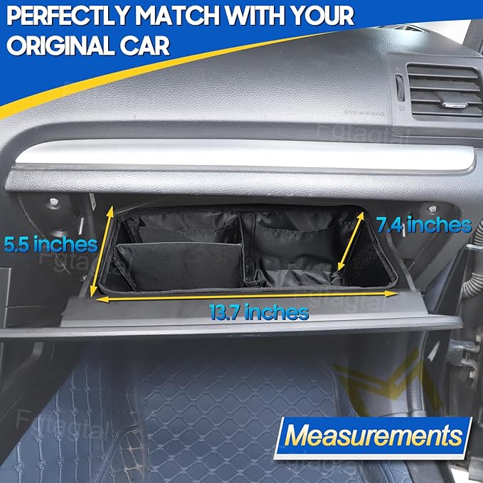 Glove Box Dividers Organizer Compatible with Subaru Forester 2013-2018, Foldable Glove Insert Box Organizer Bag, Oxford Cloth Car Organizer and Storage, Space Saving