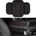 Center Console Cover Fit for Acadia: Scratch and Wear Resistant Console Cover Leather with 2 Storage Bags -Upgraded Armrest Coverfor Car,Anti-Scratch Auto Armrest Pad Accessory （Black&Red