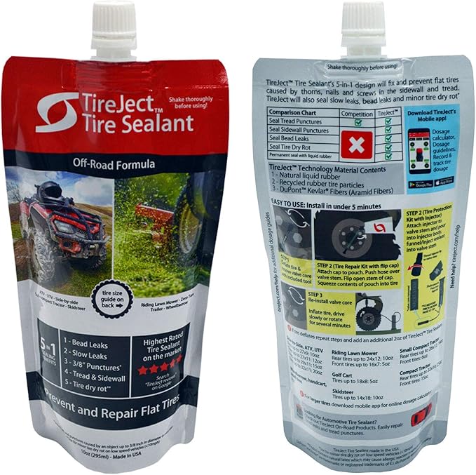 TireJect Off-Road Tire Sealant Kit - 5-in-1 Sealing - Fix and Prevent Flat Tires (20oz)