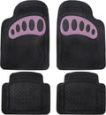 FH Group Auto Rubber Mats - Heavy-Duty, Universal Fit Full Set, Climaproof, Trimmable for Sedan, SUV, Truck Mats - Footprint Dresign, Pink