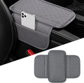 Car Armrest Cushion, Leather Soft Vehicle Center Console Cover with 2 Storage Bag, Breathable Automotive Interior Arm Rest Protection Pad Accessories, Universal for SUV Sedan Truck(Gray)