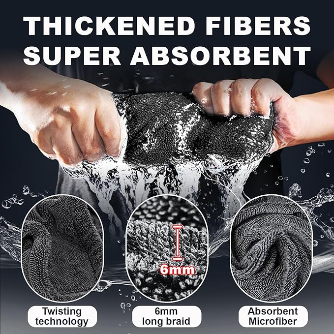 Ghguole Car Drying Towel (28" x 36"),1500 GSM Double Sided Microfiber Drying Towels for Cars,Highly Absorbent,Leaving no Marks,no Shedding,Easy to Clean