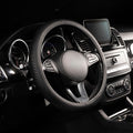 Lord Autofashion Steering Wheel Cover – PU Leather, Non-Slip Rubber Inner, All-Season Comfort – 14.5–15 Inch (Black 9356)