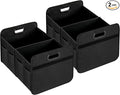 Simple Deluxe Car Trunk Organizer, 2 Compartments Suv Trunk Storage Organizer with Large Capacity Waterproof Collapsible Anti-slip Design, for Car Suv/Jeep/Sedan, Standard Size, Black, 2 Pack