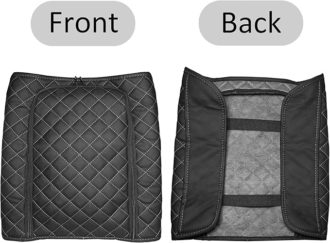 SENSHINE Center Console Armrest Cover for Toyota Tundra 2022-2026/Sequoia 2023-2026 Armrest Seat Stroage Box Cushion Lid Protector Pad with Zipper Leather Interior Accessories, Gray Stitch