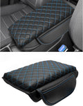 SENSHINE 1.2in Thickness Center Console Cover for Honda CRV Accessories 2023 2024 2025 2026 Middle Console Cover Leather Armrest Box Lid Protector Cushion Pad with Pockets Interior (Blue Stitch)