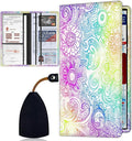 Car Registration Holder, Waterproof PU Leather Vehicle Card Document Glove Box Organizer, Women Interior Auto Accessories Case for Cards, Driver License Car Insurance Holder, Colorful Mandala Pattern