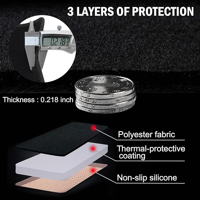 Dash Cover for Honda CR-V CRV Accessories 2023 2024 2025 2026 Dashboard Cover Center Console Dash Mat Carpet Protector Sunshield No Glare Non-Slip Pad Custom Fit, Black Trim