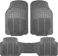WYLF Automotive Floor Mats Climaproof Trimmable Non-Slip Vinyl Floor Mats-Full Set Gray for Cars, Universal Fit, Floor Mats for Sedan, SUV, Truck Floor Mats