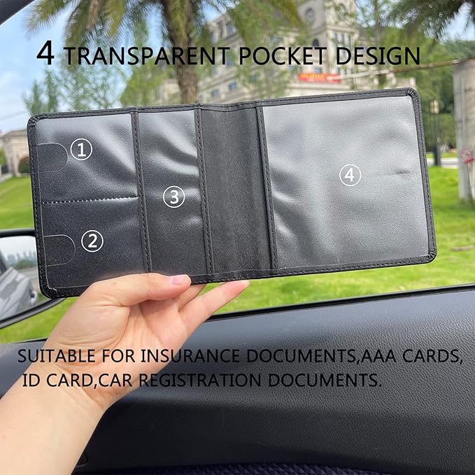 Rhinestone Bling Car Registration and Insurance Document Holder, Glitter Leather Vehicle Glove Box Organizer Magnetic Closure Card Wallet Case Colorful small