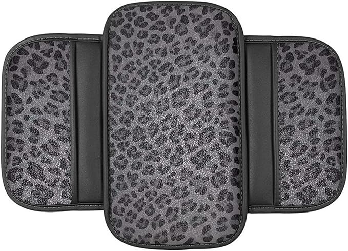 Forala Auto Center Console Pad PU Leather Car Armrest Seat Box Cover Protector Universal Fit (Dark Gray)