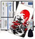 Car Document Holder with Magnetic Shut, Car Registration and Insurance Card Holder, Vehicle Glove Box Organizer Documents, Driver License, Auto Paperwork Organizer, Red Moon On Japanese Pagoda