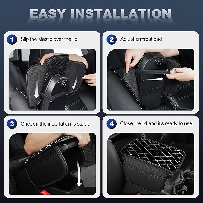 Bling Diamond Car Center Console Cover Fit for Subaru Impreza Car Armrest Cover Cushion with 2 Storage Pockets