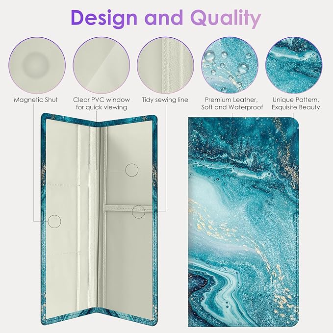 Car Registration and Insurance Holder，Colour Patterns Men Women Car License Document Registration and Insurance Card Holder