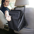 EcoNour Foldable Car Trash Bag Hanging, Garbage Bag and Waterproof Trash Can for Car, Leakproof Trash Can, SUV and Truck Seat Backs, Home, Office - Holds 2.5 Gallons (Black)