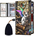Car Registration and Insurance Card Holder for Women Men, Waterproof PU Leather Glove Box Car Organizer with Magnetic Shut, Vehicle Document Holder for Driver License,Cards, Cute Mouse Pattern