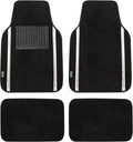 FH Group Universal Fit Car Floor Mats – All-Purpose Carpet Floor Mats & Protectors for Cars, SUVs & Trucks, Durable Automotive Carpet Mats, White & Black