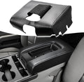 KBH Center Console Armrest Cover Replacement for Chevrolet Silverado & GMC Sierra 1500 2500 3500 2014-2018, Vinyl Leather Upholstery, Anti-Scratch, Jump Seat Console (Carbon Fiber Black)