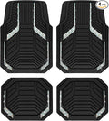 PIC AUTO Car Floor Mats, Leopard Sparkly Crystal Bling Glitter Car Mats Set, Front and Rear Heavy Duty Rubber Car Mats with Anti-Slip Backing, All Weather, Trim-to-Fit for Automotive SUVs, Sedan, Vans
