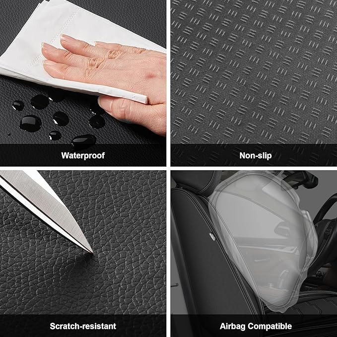DISUTOGO Seat Covers Fit for Murano 2011-2024 2025 2026 Seat Covers Full Set Car Seat Covers Faux Leather Breathable Waterproof Car Seat Protector (5 Seats, Black)