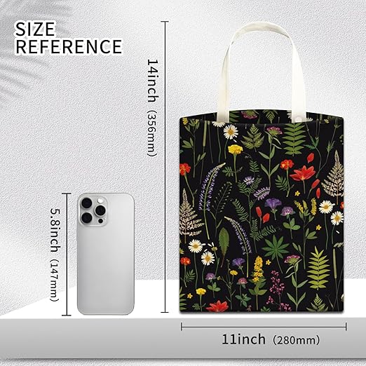 AUEKLLW Car Trash Can, Hanging Garbage Bin for Men and Women, Cute Car Organizer and Storage Bag, Canvas Vehicle Trash Can Bag Easy-to-Install Cute Black Floral