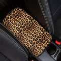 Brown Cheetah Print Armrest Cover for Car Console Covers,Soft Armrest Cover for SUV,Cars, Leopard Print Car Accessories for Women Men
