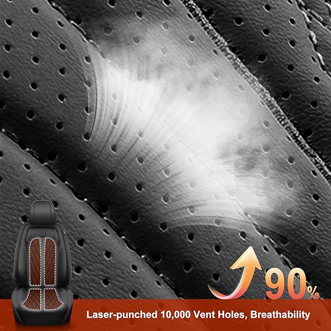 TTX LIGHTING Seat Covers Fit for VW/Volkswagen Jetta 2007-2025 Front Seat Covers Faux Leather Car Seat Covers Breathable Waterproof Car Seat Protector (2 Seats, Black)