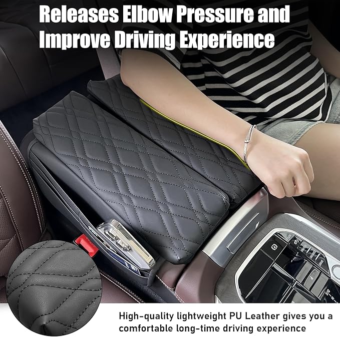Jaronx Compatible with BMW Center Console Cover w/Storage Pockets X5 2019-2025/X6 2020-2025/X7 2019-2025,Leather Armrest Cover Cushion for BMW X5 G05 X6 G06 X7 G07 Accessories