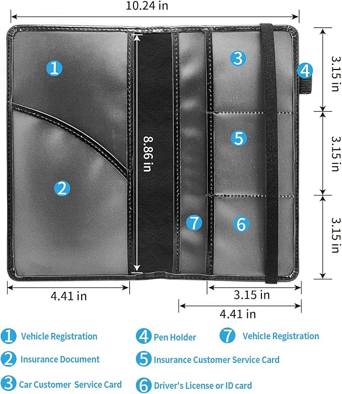 Mxfdegf Car Registration and Insurance Holder, Leather Car Glove Box Organizer, Cool Car Accessories for ID, Driver's License Cards & Essential Document, business cards, Men&Women,Skull Flower
