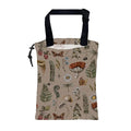 KXWQTRDD Car Garbage Bag Vintage Mushroom Forest Plants Drawstring Car Trash Bag Hanging for Back Seat with Adjustable Buckle Canvas Vehicle Trash Can Easy-to-Install