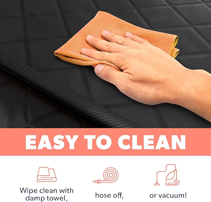 Active Pets Dog Car Seat Cover, Waterproof Front Seat Protector for SUV Truck Sedan, Pet Safety Travel Comfort System with Universal Fit, Black