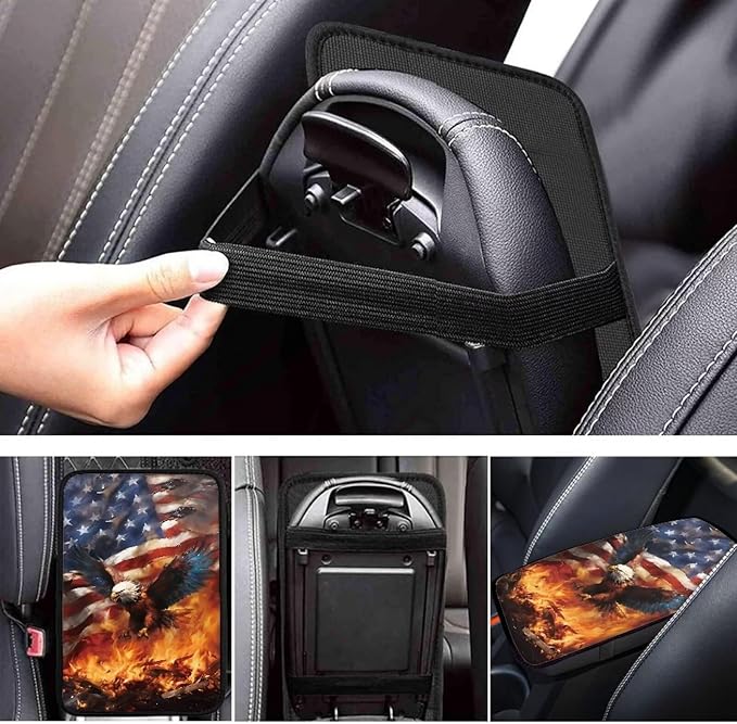 Biyejit Car Center Console Armrest Cushion Cover Pad Car Interior Decor Accessories Universal Fit for Sedan, Truck, SUV