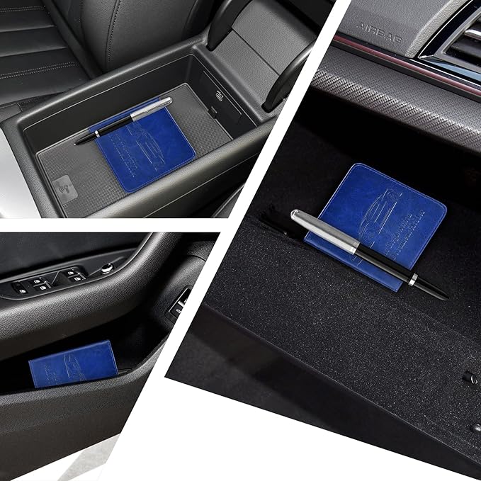 Car Registration and Insurance Holder, Vehicle Glove Box Car Organizer with Magnetic Closure for Documents, Cards, License Car Organization, 1-Pack Dark Blue