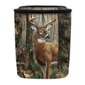 Camo Deer Car Trash Can with Lid Hunting Car Garbage Bin Auto Garbage Can with Adjusatbel Straps Hiking & Camping Storage Bag Auto Interior Accessories