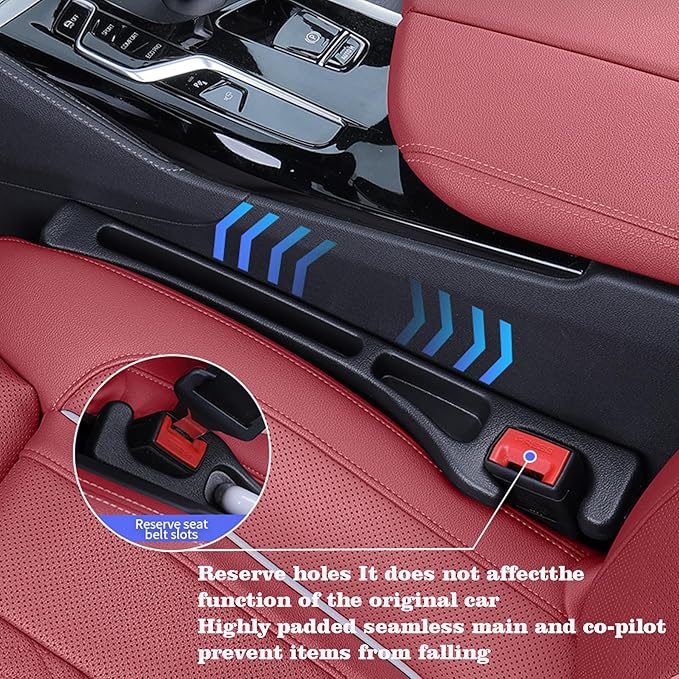2-Pack Universal Fit Car Seat Gap Plug Anti-Drop with Storage, Soft Foam to Fill The Gap Between Seat and Console