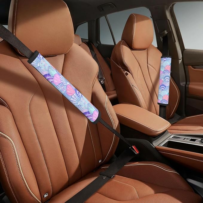 Mermaid Steering Wheel Cover Elastic Non-Slip Car Steering Wheel Covers with Seat Belt Shoulder Pad for Women Men