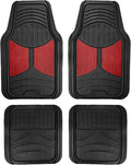FH Group Automotive Floor Mats - Heavy-Duty Monster Eye Rubber Floor Mats for Cars, Universal Fit Full Set, Climaproof Floor Mats, Trimmable Floor Mats for Most Sedan, SUV, Truck Floor Mats Burgundy