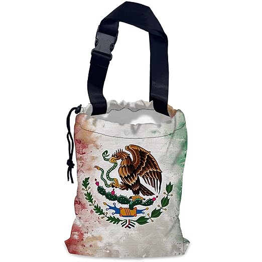 NHNXHWIA Vintage Mexico Flag Car Trash Bag,Hanging Drawstring Car Garbage Bag,Waterproof Canvas Car Back Seat Organizer with Adjustable Buckle,for Vehicles,SUVs,Camping,Road Trips