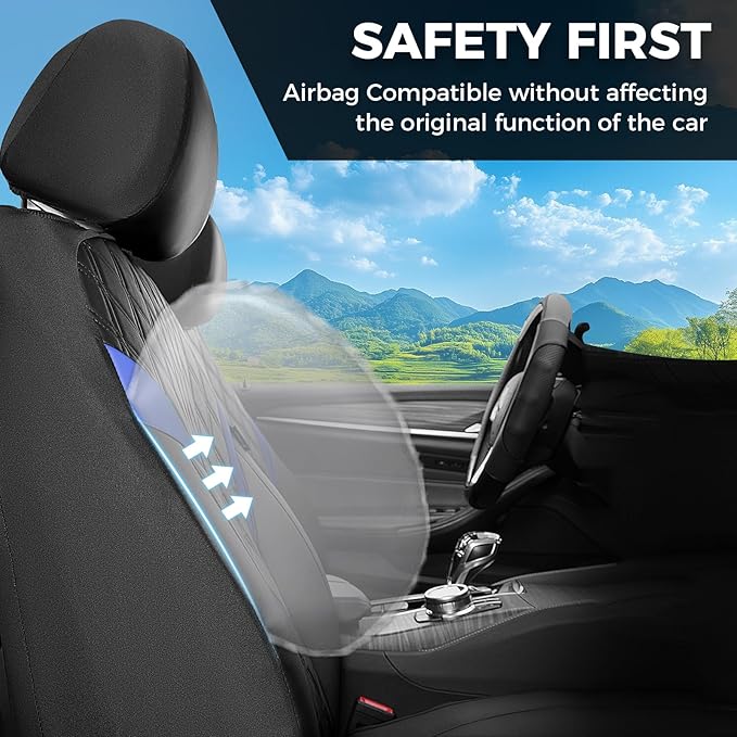 FLORICH Car Seat Covers Full Set, Leather Seat Covers for Cars, Car Seat Protector Waterproof, Universal Automotive Seat Covers Breathable, Front and Rear Car Seat Cover Fit for Most Sedans SUV Truck