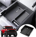 Mabett Center Console Organizer Compatible with Ford Bronco 2021 2022 2023 2024, Armrest Storage Box fit Bronco Accessories 2/4-Door, Insert Upper Tray Black(Not Fits 2025 Verison)