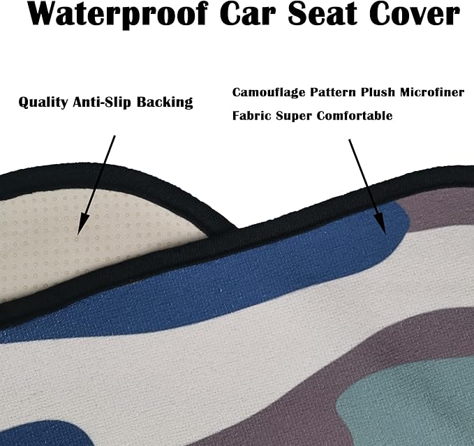 LoyaGour Car Seat Cover Protector Front Seats,for Gym Workout,Running,Swimming,Beach and Hiking,Waterproof Sweat Towel Bucket Seat Covers for Cars SUV Trucks (Camouflage, 1Pcs)