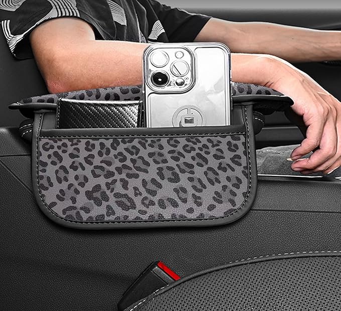 Forala Auto Center Console Pad PU Leather Car Armrest Seat Box Cover Protector Universal Fit (Dark Gray)