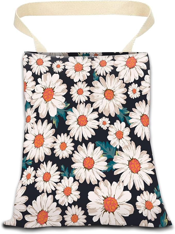 Car Garbage Can, Hanging Car Trash Can Bag for Cute Back Seat Organizer, Retro Daisy