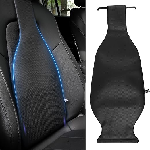 XUKEY Inflatable Car Lumbar Back Support Cushion,Back Pain Relief Car Seat Lumbar Cushion,Adjustable Air Motion Backrest to Suit Personal Habits and Contours (Black)