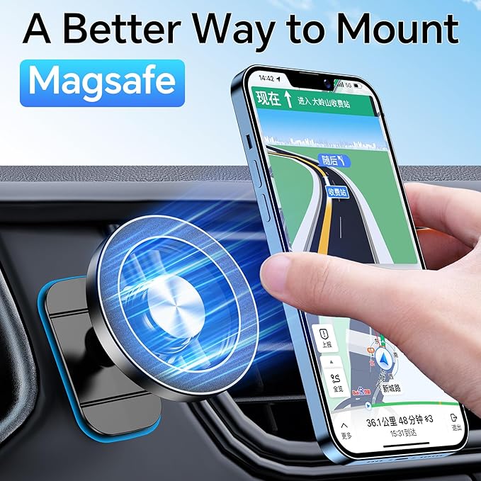 Car Phone Holder for Magsafe Car Mount【Strongest Magnetic】Phone Holders for Your Car Dashboard Air Vent【Hands Free】Cell Phone Automobile Cradles Magnetic Car Phone Mount for iPhone 17 Pro Max 16 15 14