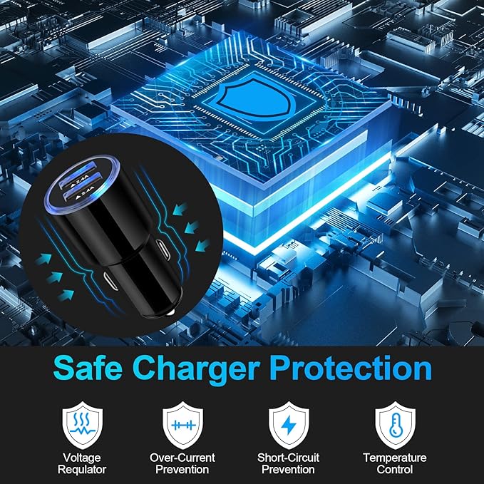 Car Charger, 3Pack 4.8A Rapid Car Phone Charger - USB Cigarette Lighter for iPhone 15 14 13 12 11 Pro Max SE XR XS X 8 7 6, Samsung Galaxy S23 S22 S21 S20 A13 A32 S10 S9 S8 S7, Android