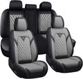 BYXN Car Seat Covers for Jeep Wrangler 2000-2026,Breathable Nappa Leather Car Seat Protector,Full Seat Cover Automotive Seat Cushion with Airbag Compatible(5 Seats,Black-Gray)