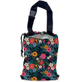 NHNXHWIA Colorful Flowers Car Garbage Bag,Waterproof Small Car Trash Bag Hanging Back of Seat,Drawstring Hanging Car Trash Bag with Adjustable Buckle for Car Accessories